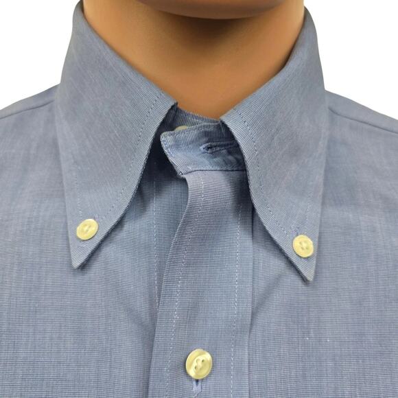 Brooks Brothers 346 Short Sleeve Non-iron The Original Polo Shirt Men 15 Blue - Picture 4 of 14